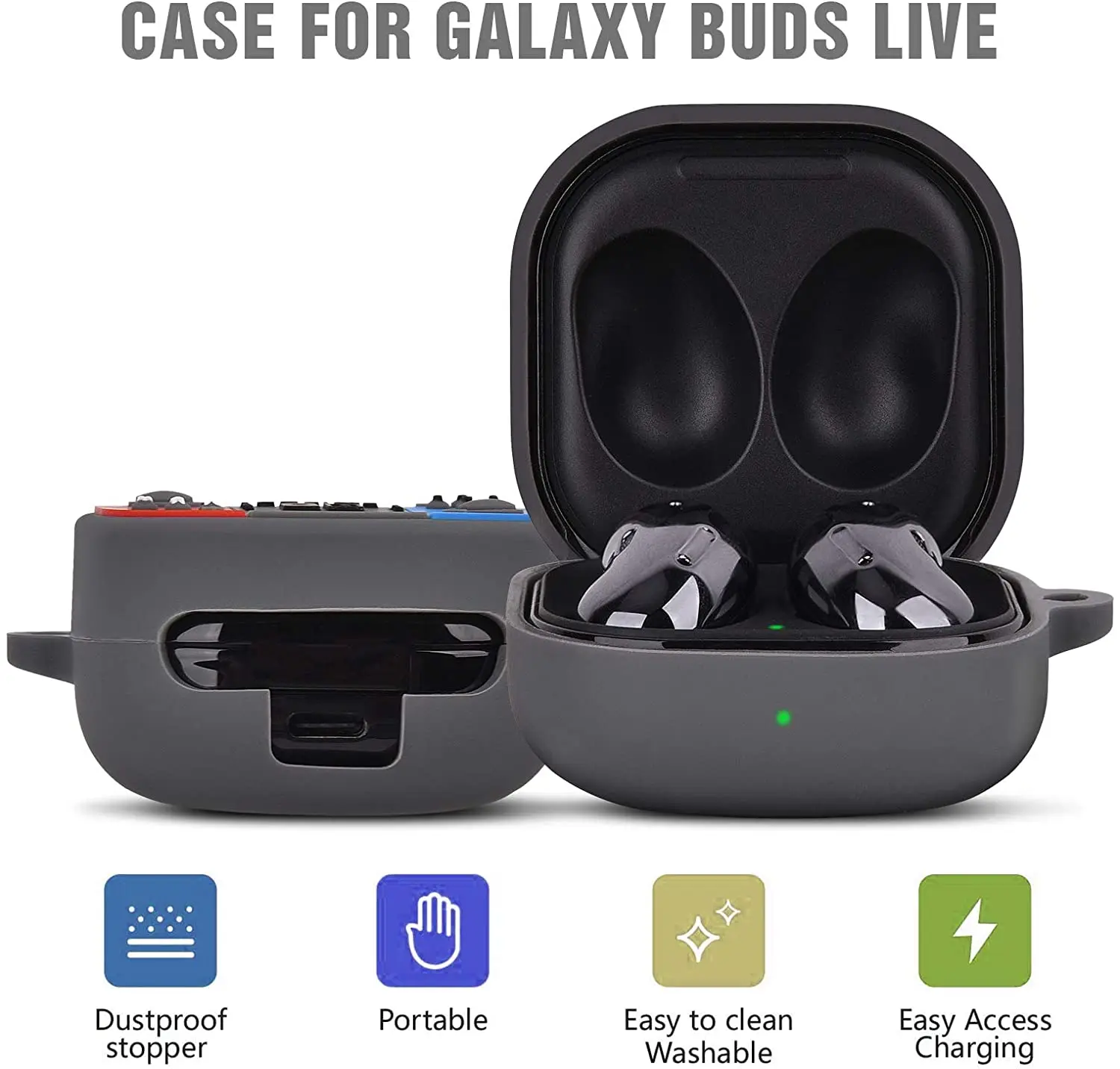 لينة غطاء سيليكون لسامسونج غالاكسي البراعم ، الحال بالنسبة للبراعم 2Pro لايف 2 برو FE البراعم ، براعم برو البراعم ، الطنانة 2 ، Buds2 ، لعبة فوندا