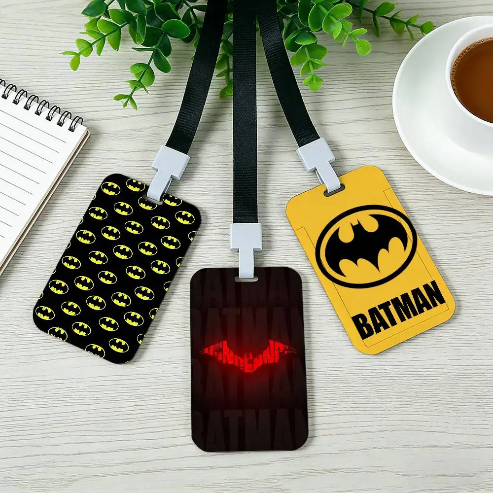 Cool B-Batmans Card Holder Employee Card Cover Lanyard Work Business ID Badge Holder Name Tag Cards Case