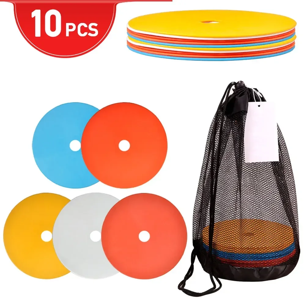 

10Pcs Spot Markers High Elasticity PE 6.1in Diameter Abrasion Resistant Flat Soccer Cones Assorted Colors