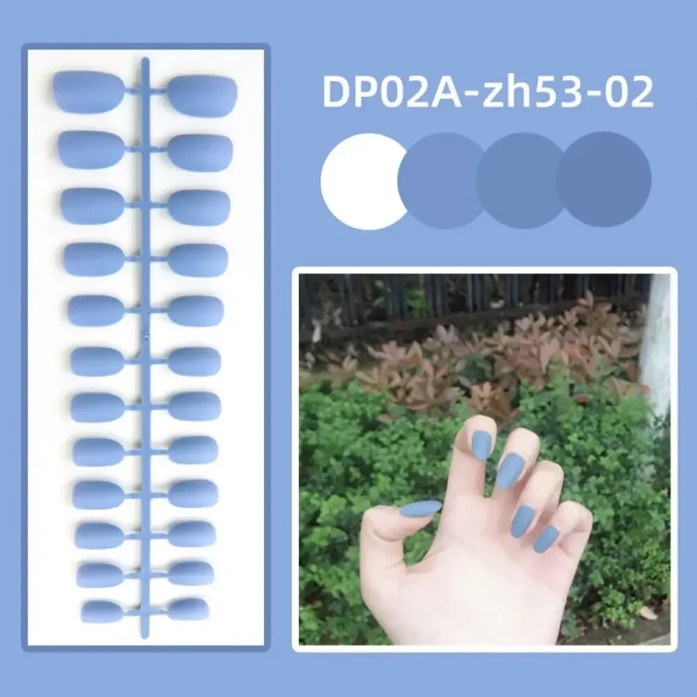 

Detachable Solid Color Fake Nails New Matte Wearable Short Round Head False Nails Manicure Full Cover Press-on Nails Women