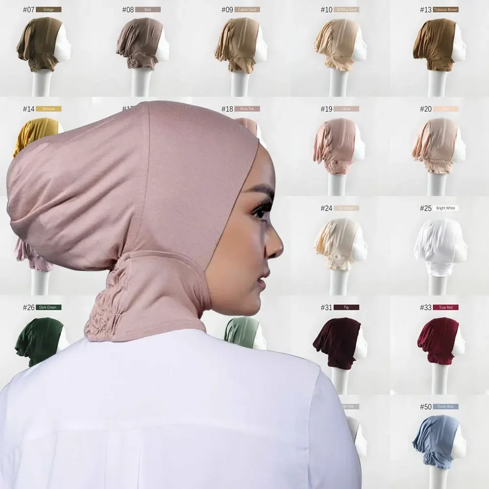 New Soft Modal Muslim Turban Hat Inner Hijab Caps Islamic Underscarf Bonnet India Hat Female Headwrap Turbante Mujer