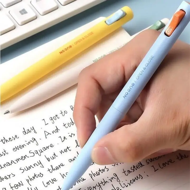 1Pcs Fidget Click Gel Pen Fun Stationery Creative Open/Close 0.5mm Dual Ball Tip Quick-Dry Black Ink Pens