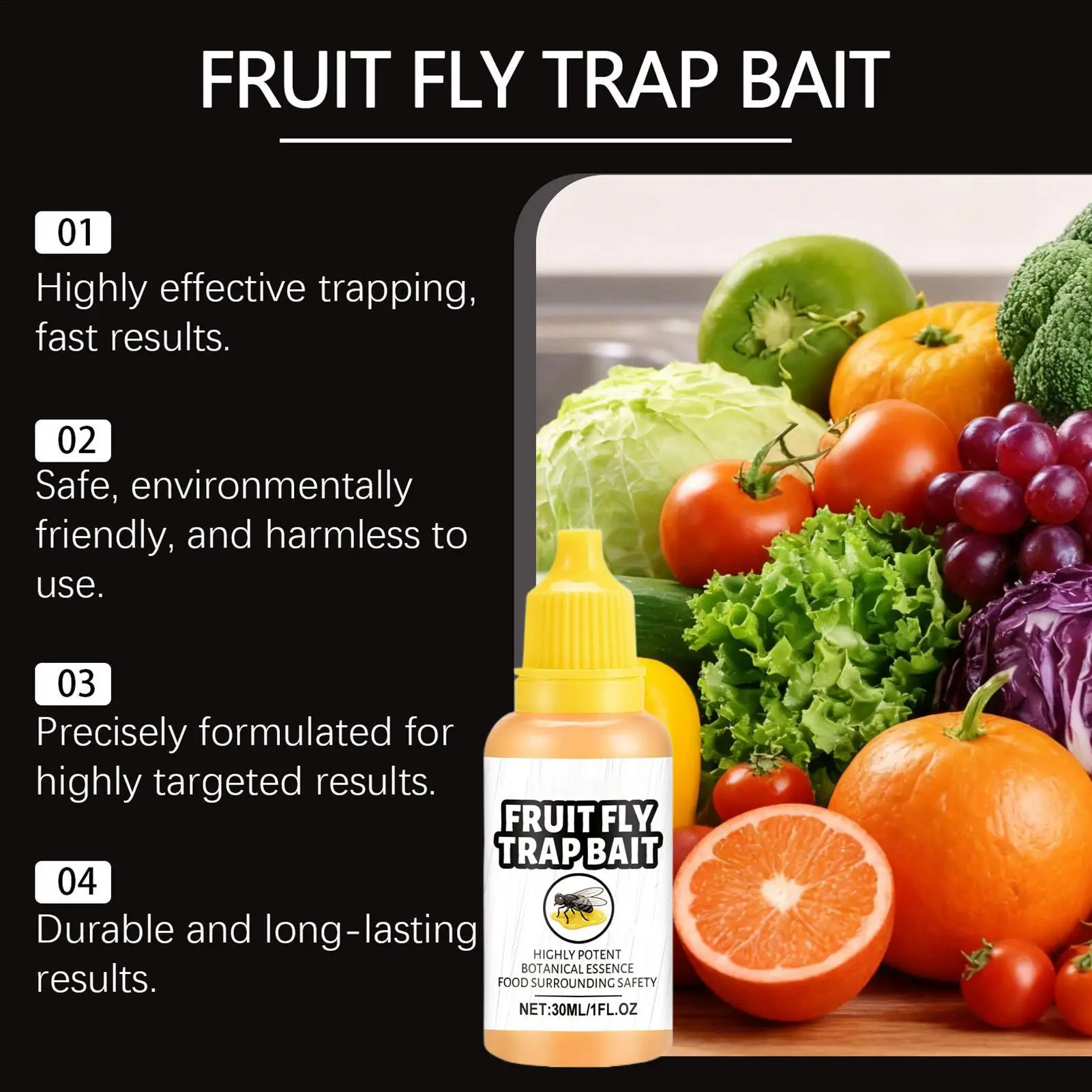 Ловушка для фруктовых мух, 30 мл, безопасная ловушка для фруктовых мух, садовые принадлежности для шернета, сливной дом, муравей, пчел, контроль, магазин, гостиная