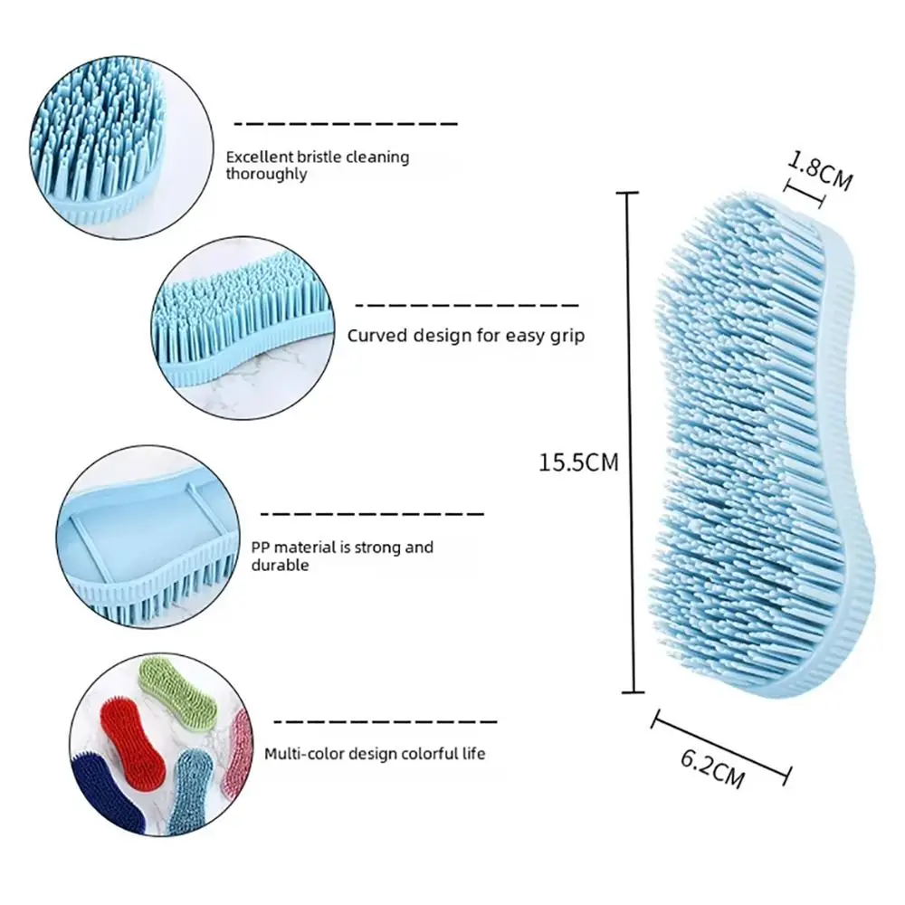 Colorful Horse Grooming Brush Equestrian Massage Tool Silicone Horse Accessories for Effective Cleaning Care Hard Bristle