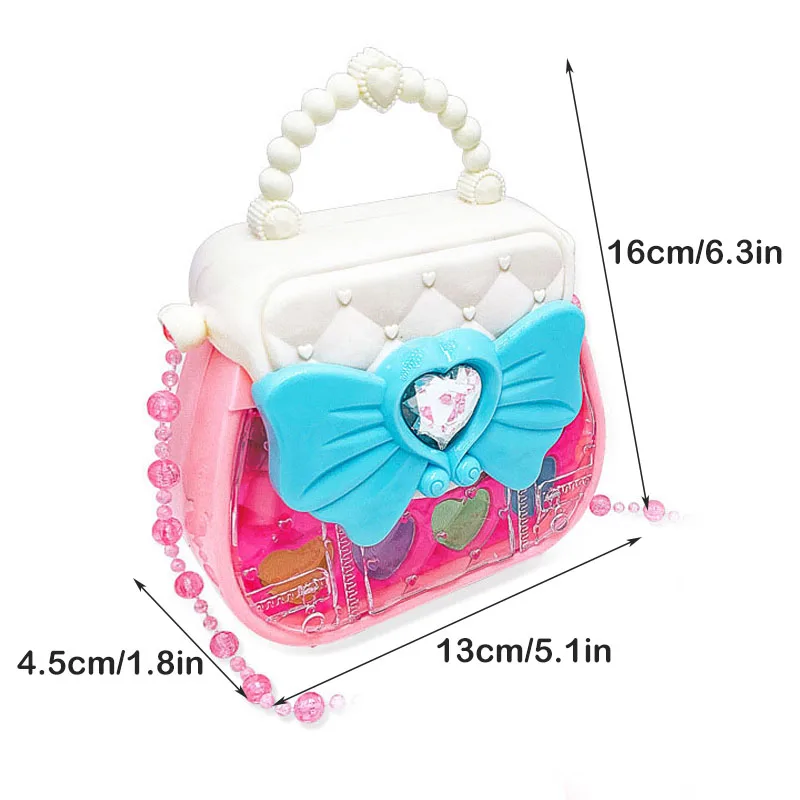 Kids Makeup Kit Washable Cosmetic Pretend Play Toys Included Lipstick Eye Shadow Blush Gift For Girls