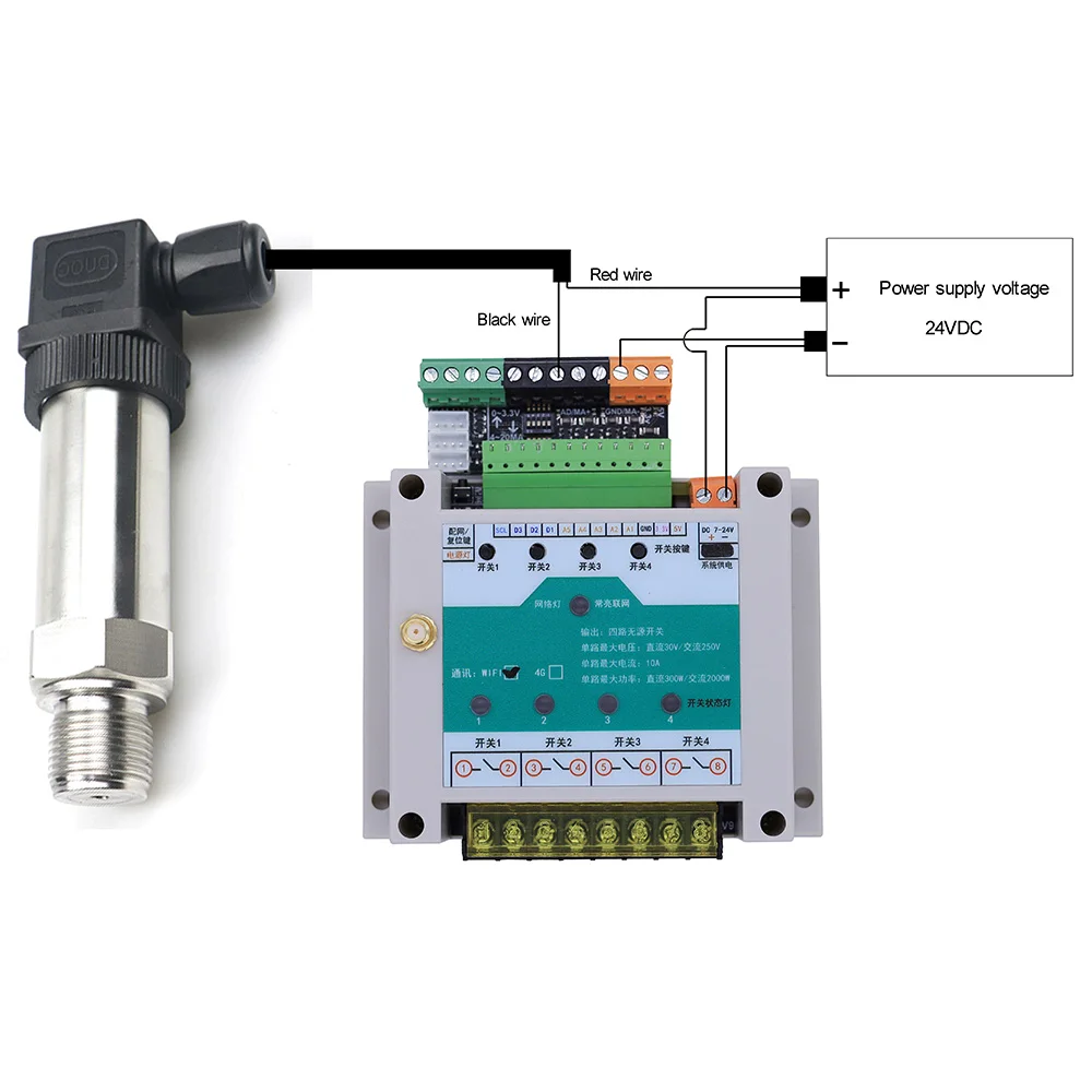 24VDC mbar wifi regulator ciśnienia z czujnikiem ciśnienia 1 wyjście przekaźnikowe aplikacja na telefon zdalnego sterowania miernik ciśnienia mbar