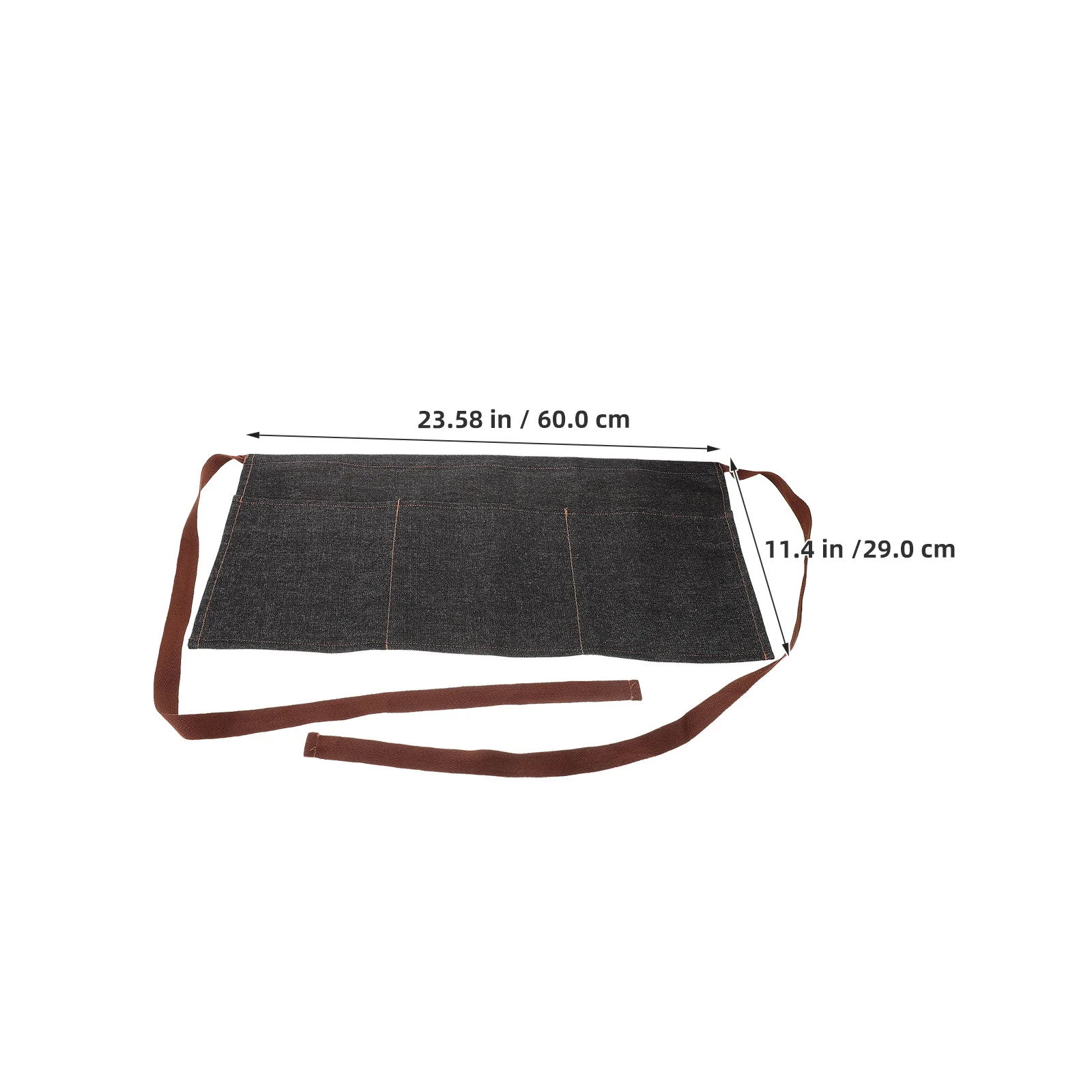 2pcs Denim Waist Apron 11" Wide Short Half-Length With 3 Pockets Adjustable Strap For Restaurant Cafe Kitchen Food Service
