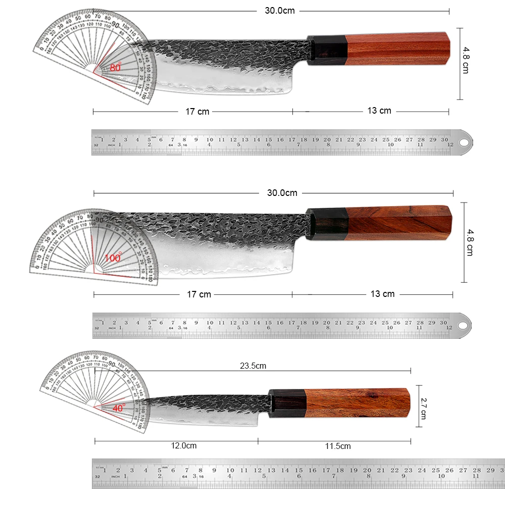 XITUO 1-3PCS Kitchen Knives Set Includes Santoku Knife,Nakiri,Utility Knife High Carbon 3-Ply Stainless Steel,Ergonomic Handle