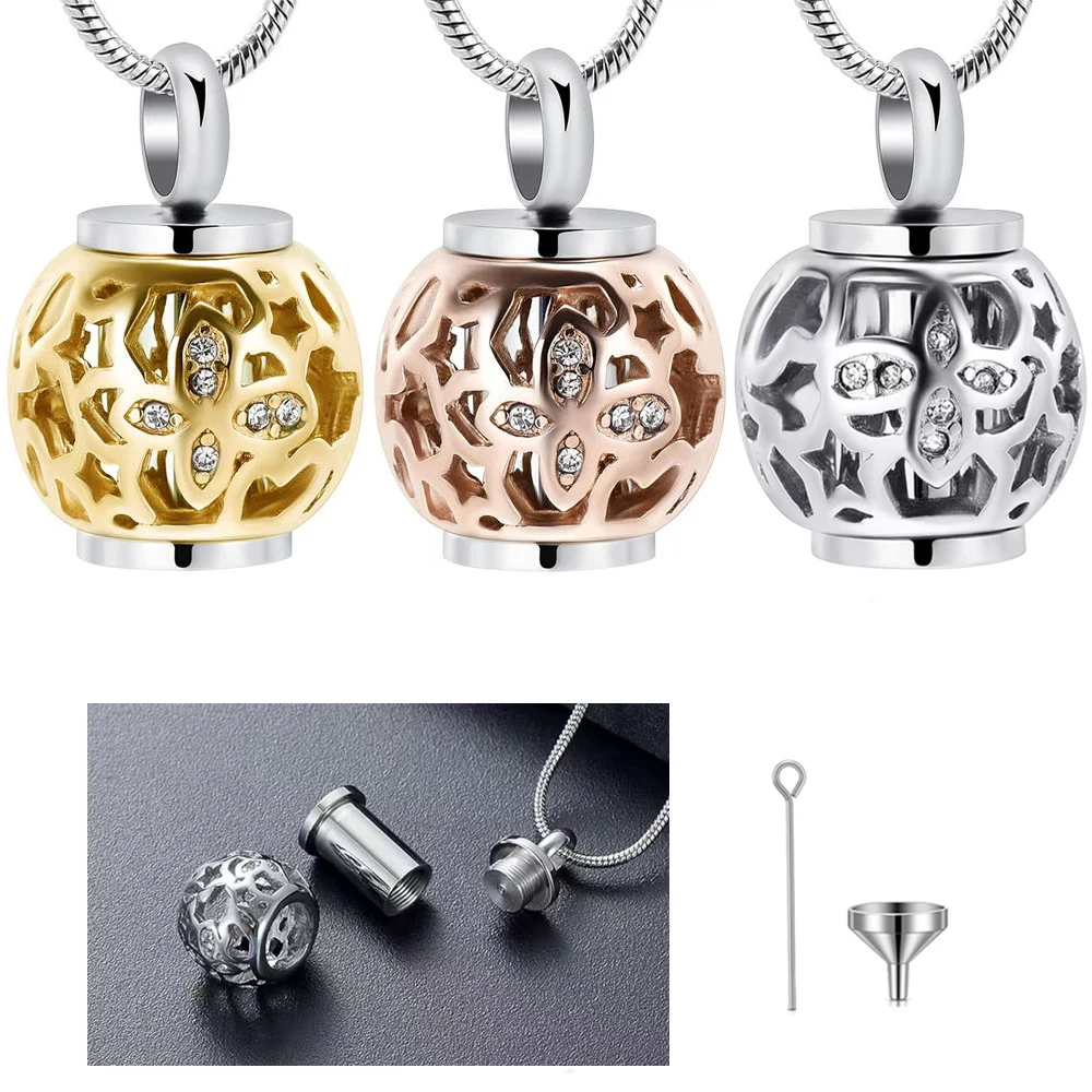 كريستال جرة الحرق قلادة للرماد تذكار مجوهرات الحرق للرماد البشري الفولاذ المقاوم للصدأ قلادة تذكارية #1