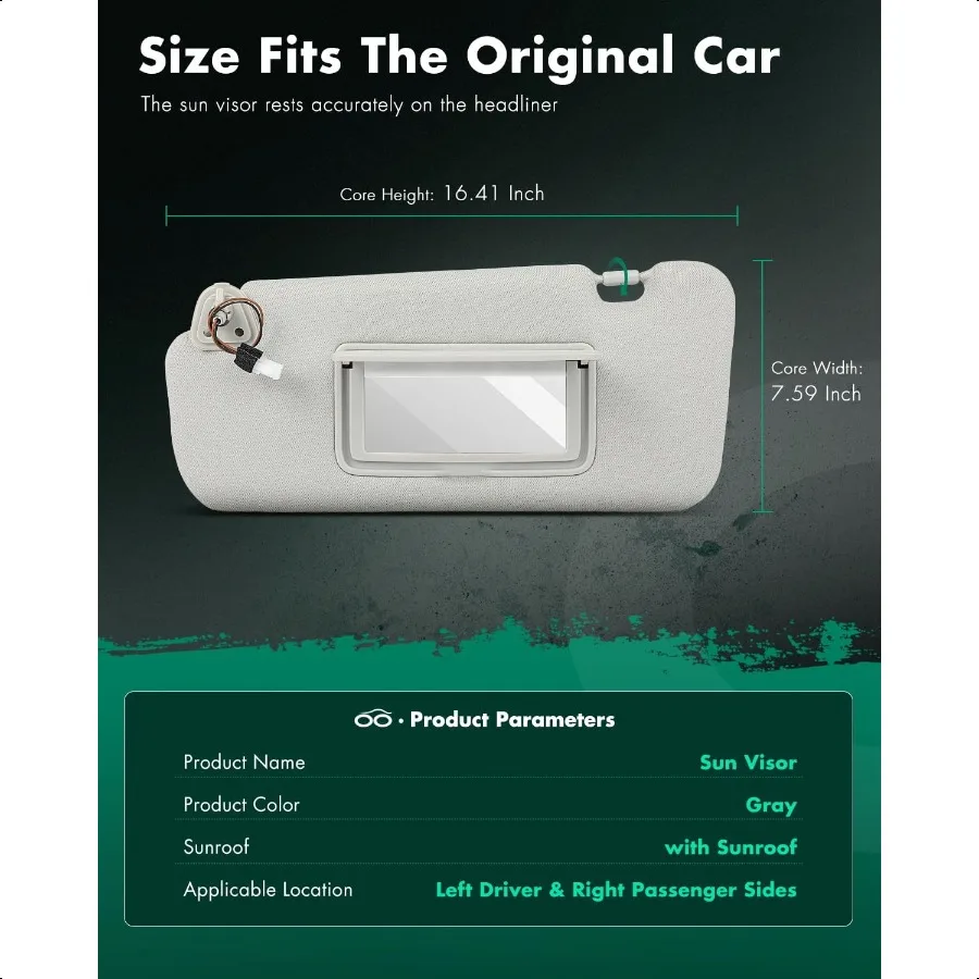 مجموعة حاجب الشمس من الجانبين الأيسر والأيمن من SCITOO مع فتحة سقف مناسبة لـ 2009 2010 2011 2012 2013 2014 لنيسان مورانو 964011AA1B #2