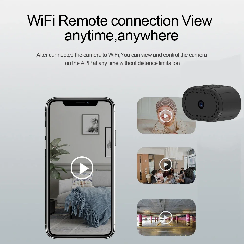 Mini Câmera de Vigilância WiFi, Carga USB, Segurança Invisível, Vídeo, Gravador de Voz, Micro, Pequeno, Smart DVR Camcoder