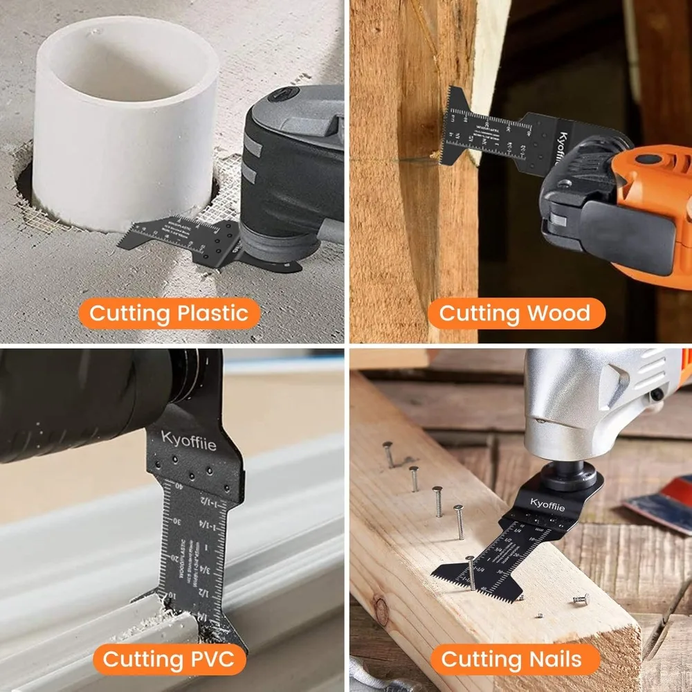 100 قطعة شفرات منشار متأرجحة، 1-3/4 بوصة مجموعة شفرات متعددة الأدوات سريعة الإصدار شفرات أدوات تتأرجح عالمية شفرات بلاستيكية خشبية