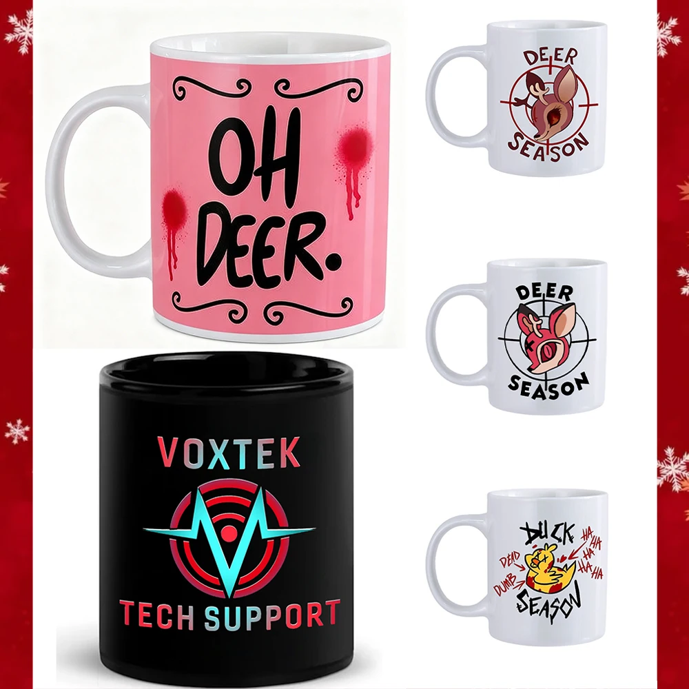 Taza de Cerámica de 11 oz con Dibujos Animados Personalizados de Vox, Regalo Bonito para Amigos, Adorno Festivo