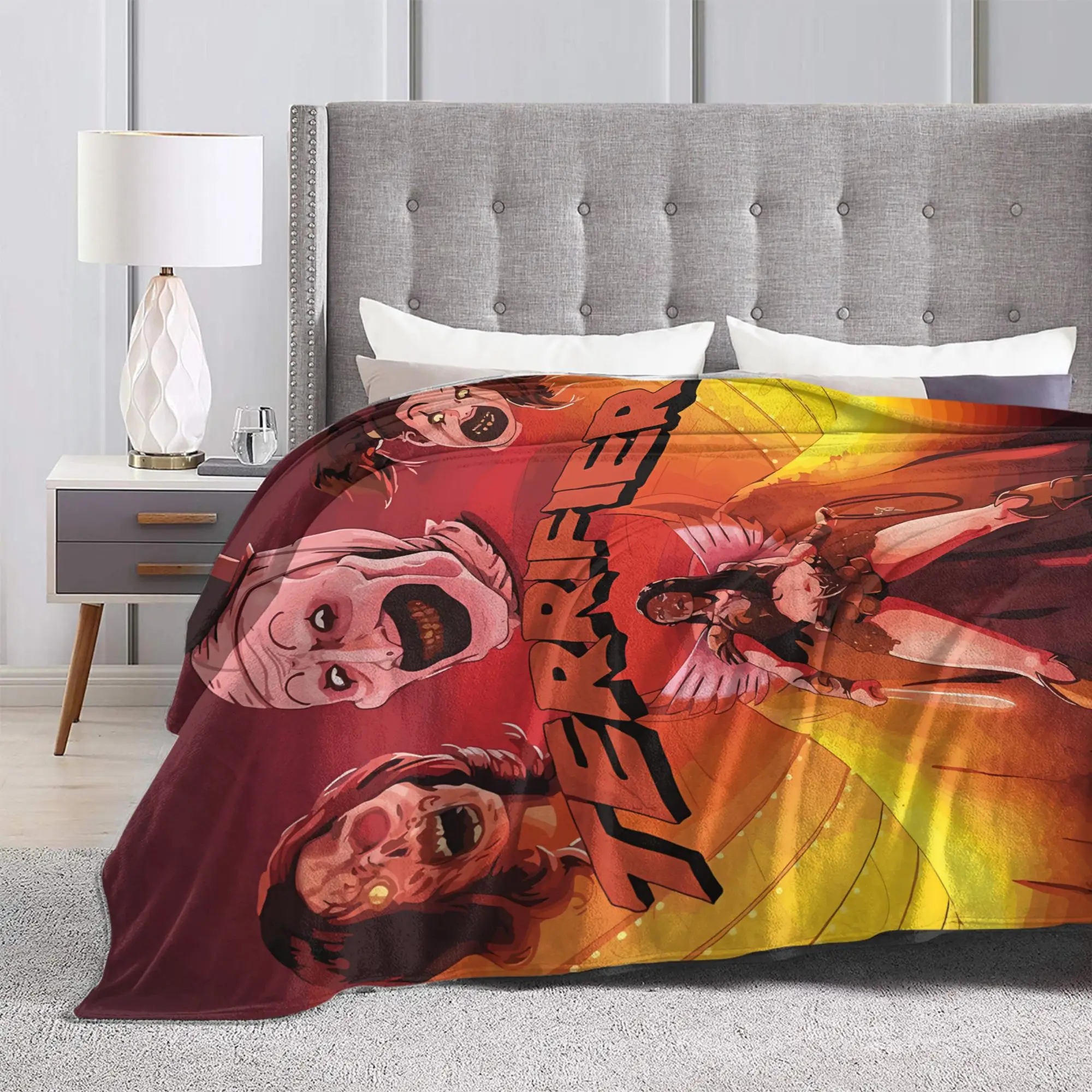 Terrifier Movie Flannel Blanket Winter  Super Soft Throw Blanket for Girls Boys Couch Chair Fluffy Bedspread Sofa Bed Cover