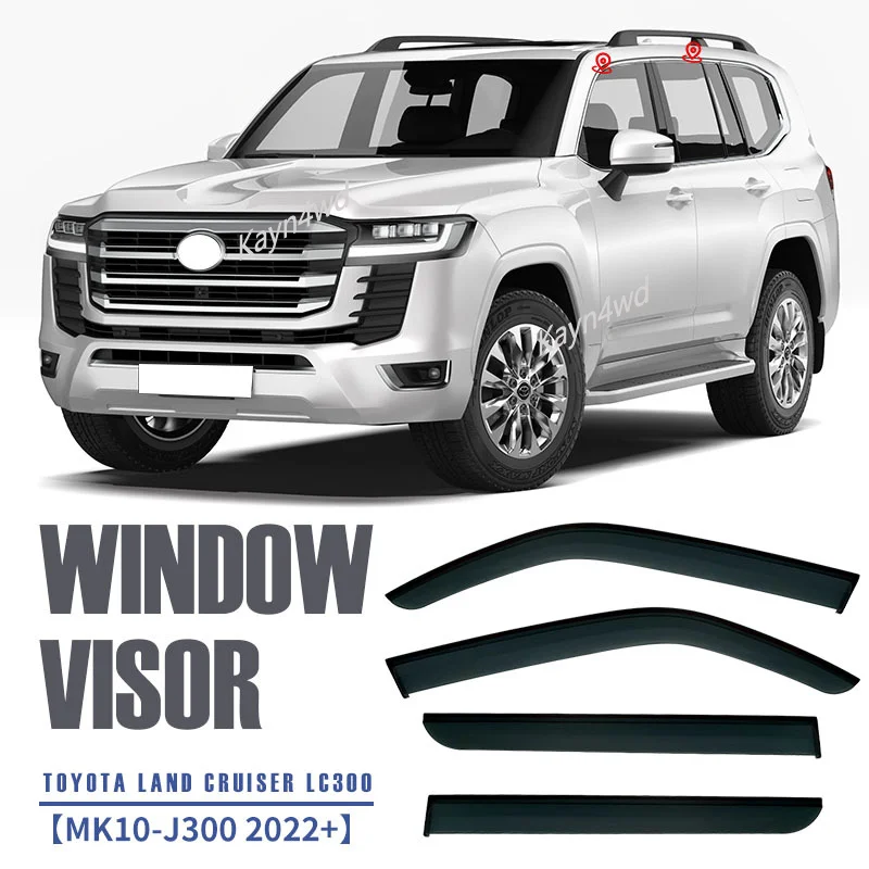 Rainshields Wind Rain Guard Shade Window Visors For 1984+ Toyota Lander Cruizer 70 80 100 200 300 Series Window Trim Accessories