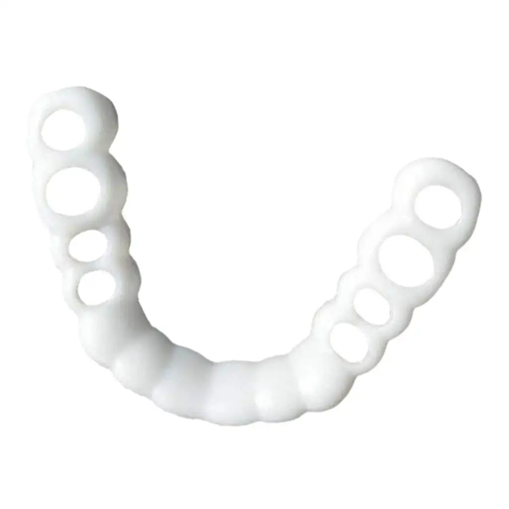 Silicone Denture False Teeth Adjustable Cosmetic Veneer Dental Appliance for Toothless Smile Restoration