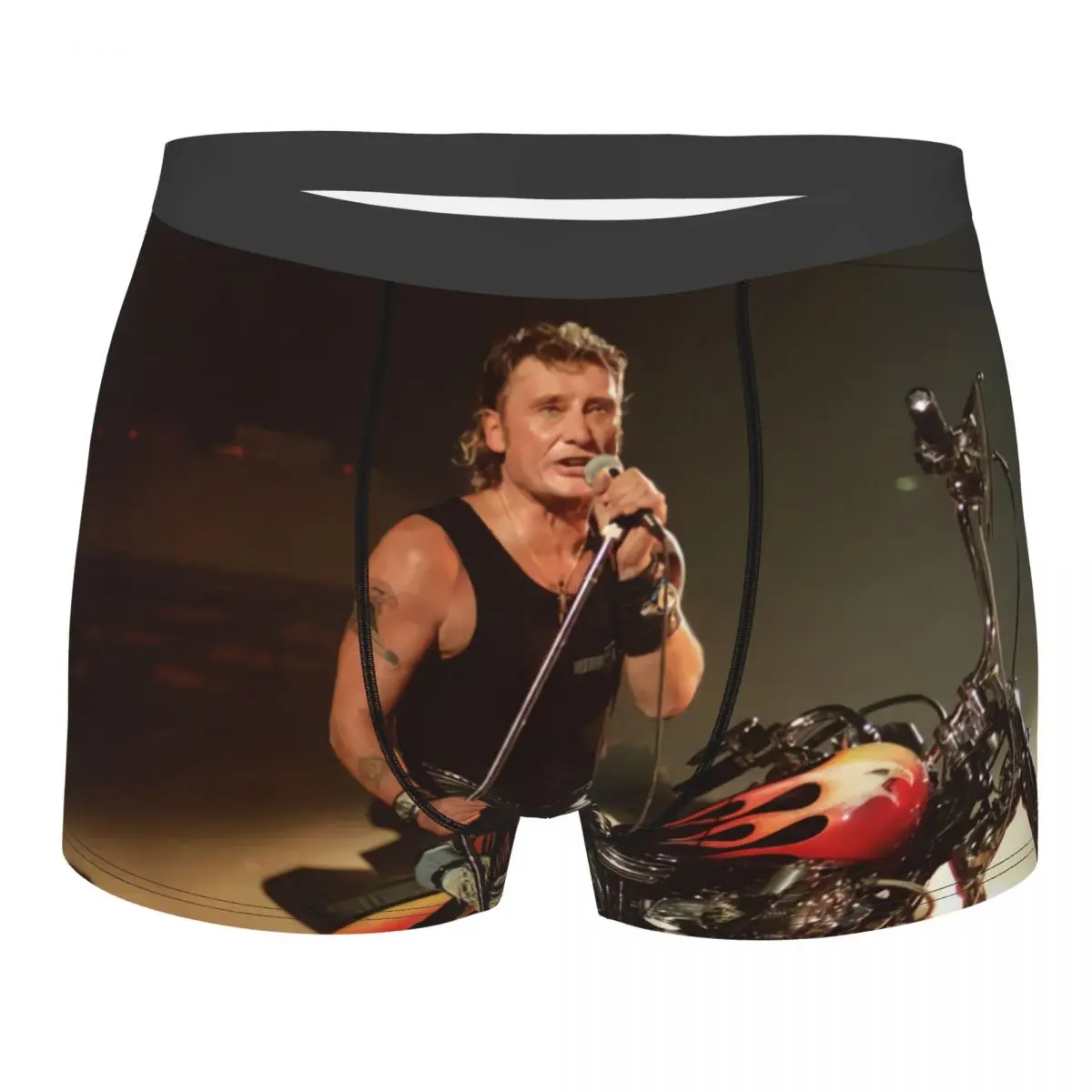 Custom Male Fashion Johnny Hallyday Underwear French Rock Singer Boxer Briefs Soft Shorts Panties Underpants