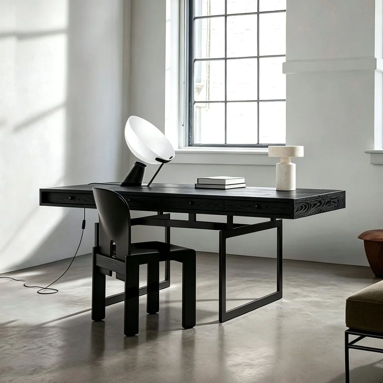 Designer medieval Italian solid wood desk home study office computer desk with drawers