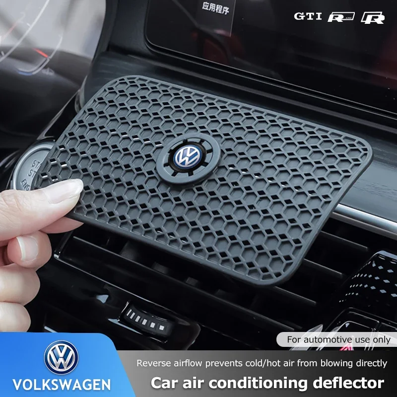 

Автомобильный логотип, дефлектор кондиционера, регулируемый ветрозащитный экран для VW GTI R Line Polo Golf Passat CC Tiguan Arteon Touareg Scirocco