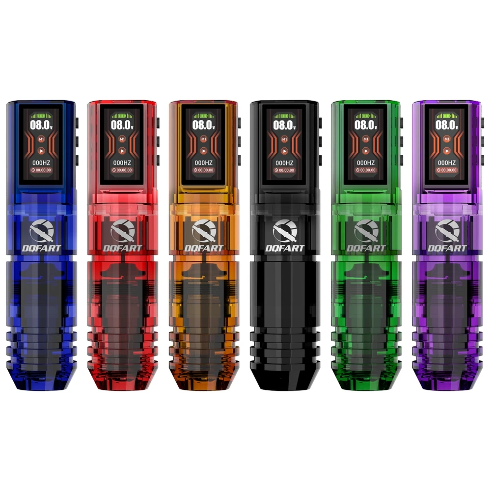 DQFART Brand Beginner P2 Electric Wireless Tattoo Machine Pen Set Tattoo Ink Needle Green Soap 6Choices Designs Accessories