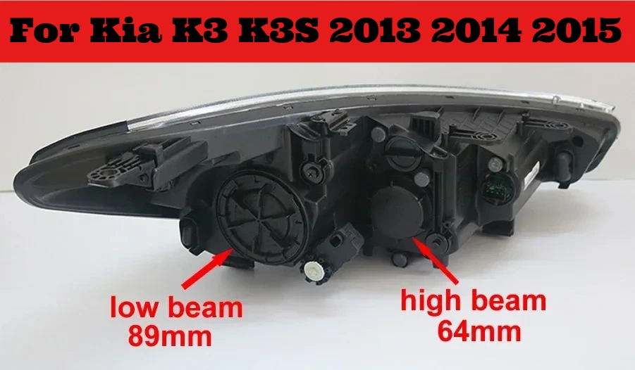 For Kia K3 K3S 2013 2014 2015 Low High Beam Light Dust Cover Waterproof Dustproof Headlamp Seal Headlight Cap 64mm 89mm 1pcs