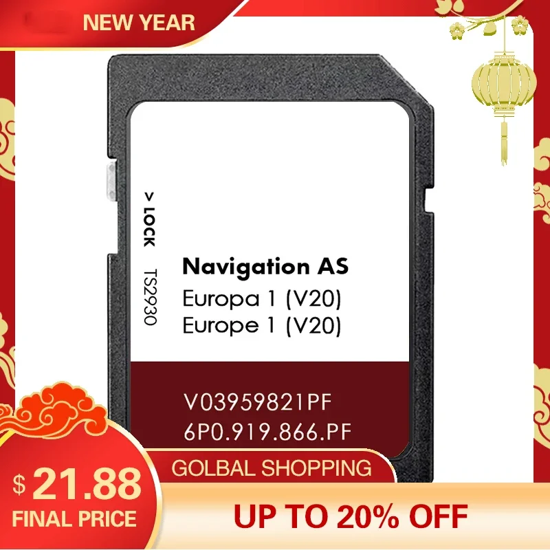 for Seat AS V20 Sat Nav 32GB Map Card Europe 2025 Navigation Leon Car SD Memory V03959821PF / 6P0919866PF