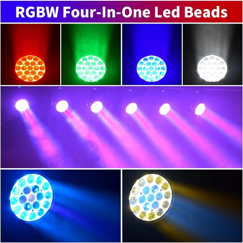 19x15W RGBW LED Moving Head Light Zoom Beam Wash 4in1 Stage Light, DMX512 Sound Activated for Disco Party Concert Theater DJ Li