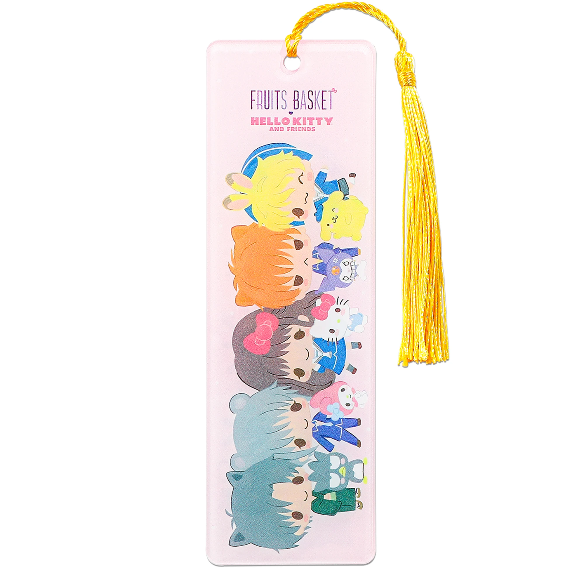 Anime Fruits Basket & Sanrio Creative Acrylic Bookmark with Tassels Pink Card Hanging Decor Birthday Halloween Gifts for Friends