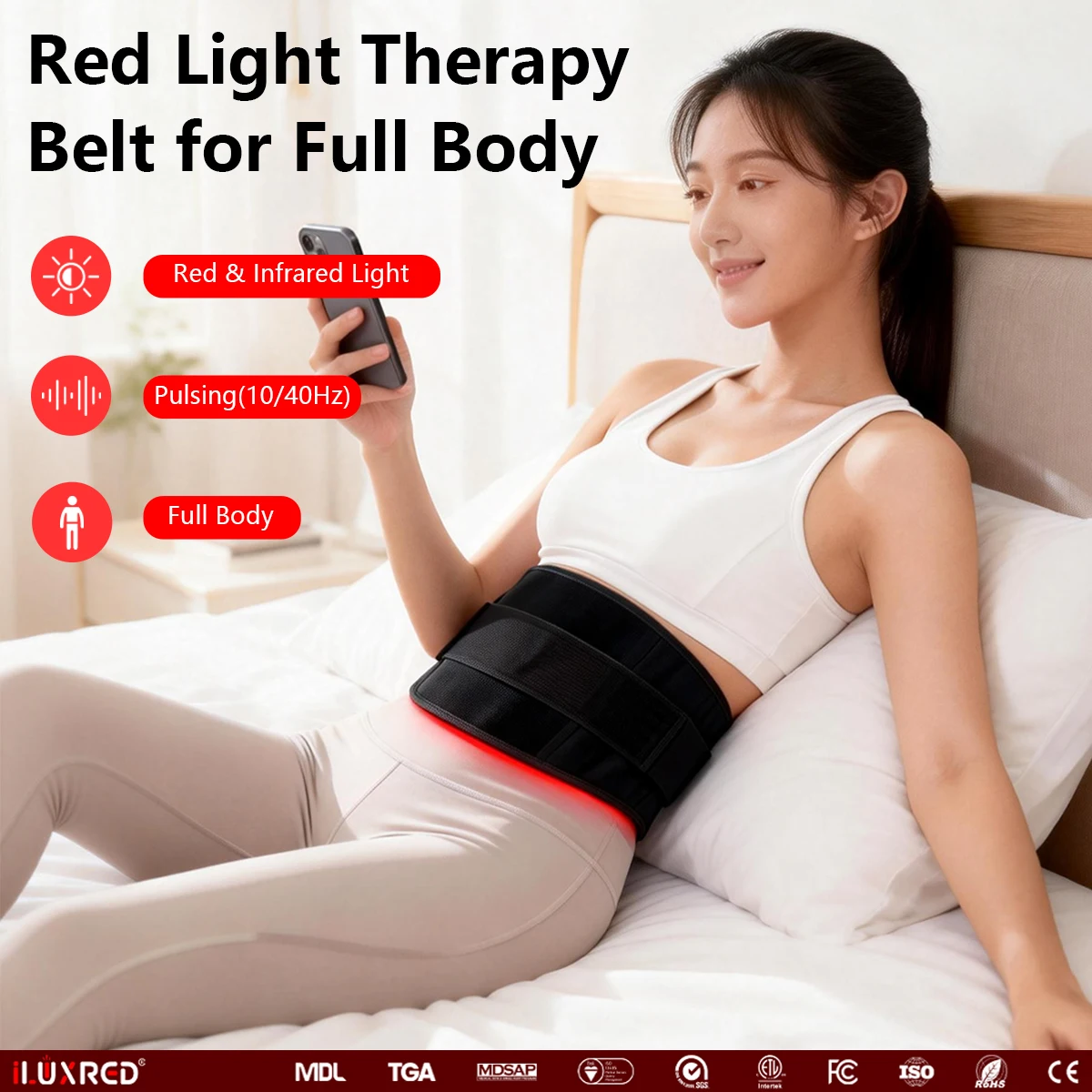 

Biohacking Performance Wrap: Wearable 660nm 850nm LED Array. Full-Body Mobile Recovery Gear For High-Performance Athletes