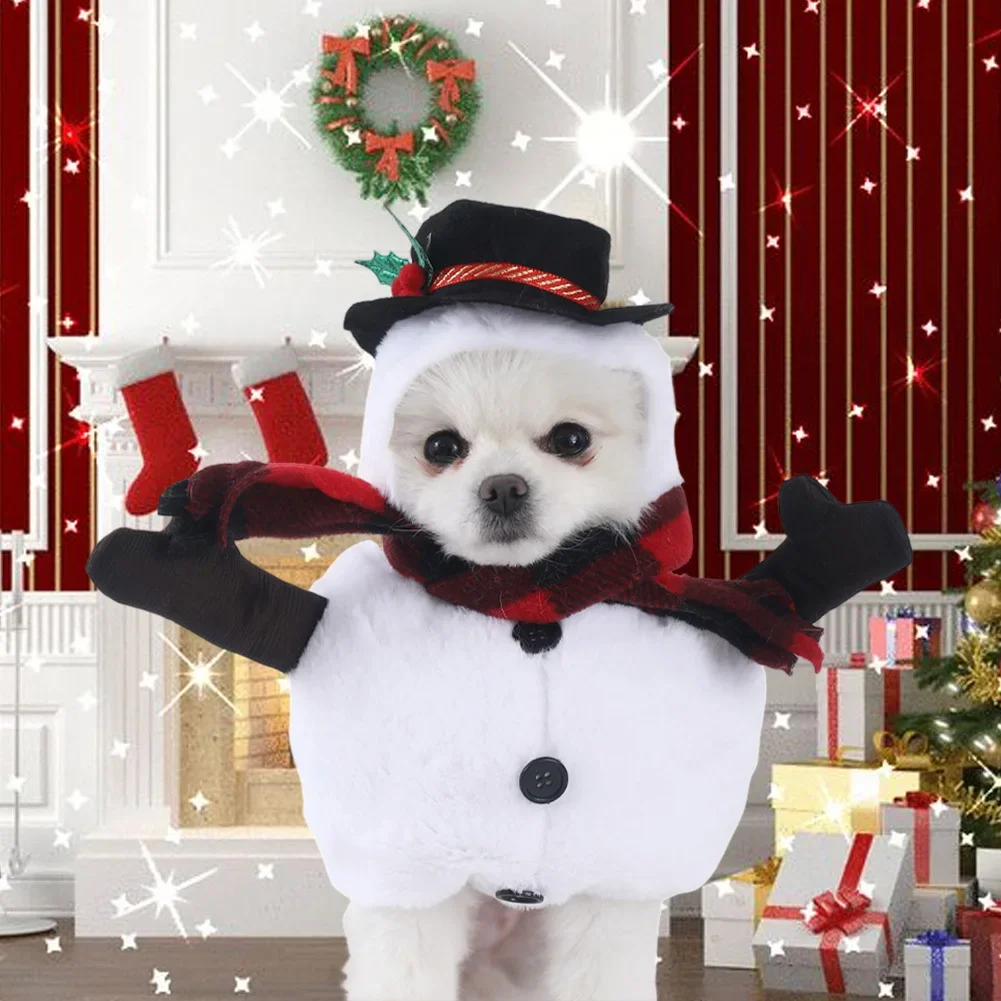 Świąteczne płaszcze bałwanki, kostiumy, kapelusze dla małych psów, stroje, ubrania, akcesoria dla psów na Boże Narodzenie, Nowy Rok, świąteczne artykuły imprezowe.
