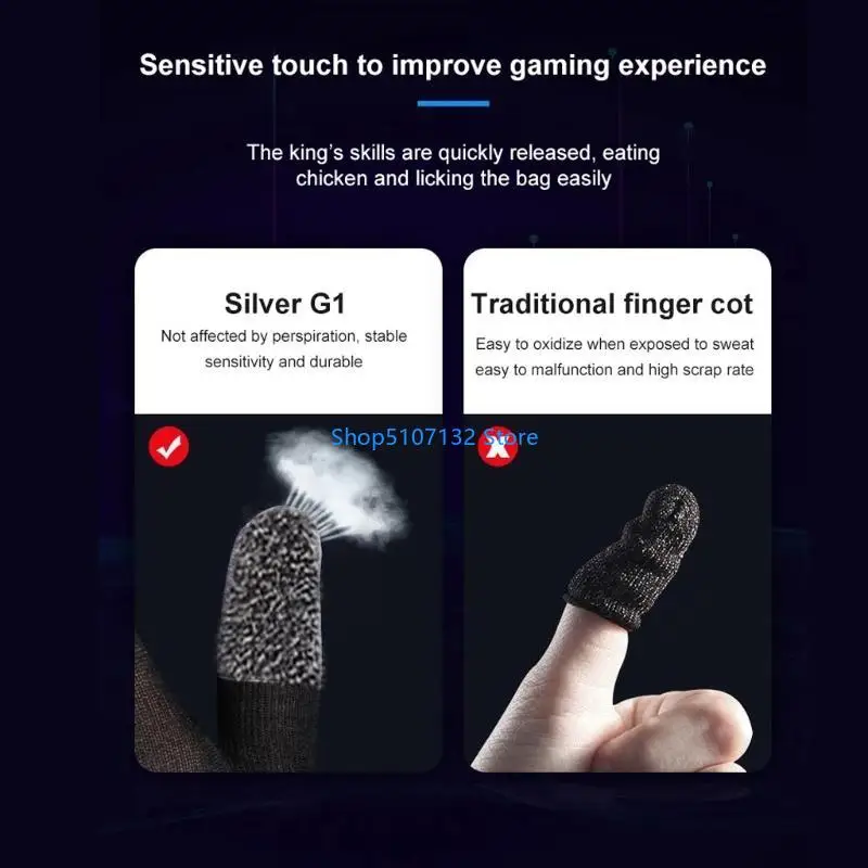 87HD Mobile Gaming Gloves Ultra-Thin，Mobile Finger Sleeve Anti-Sweat Breathable