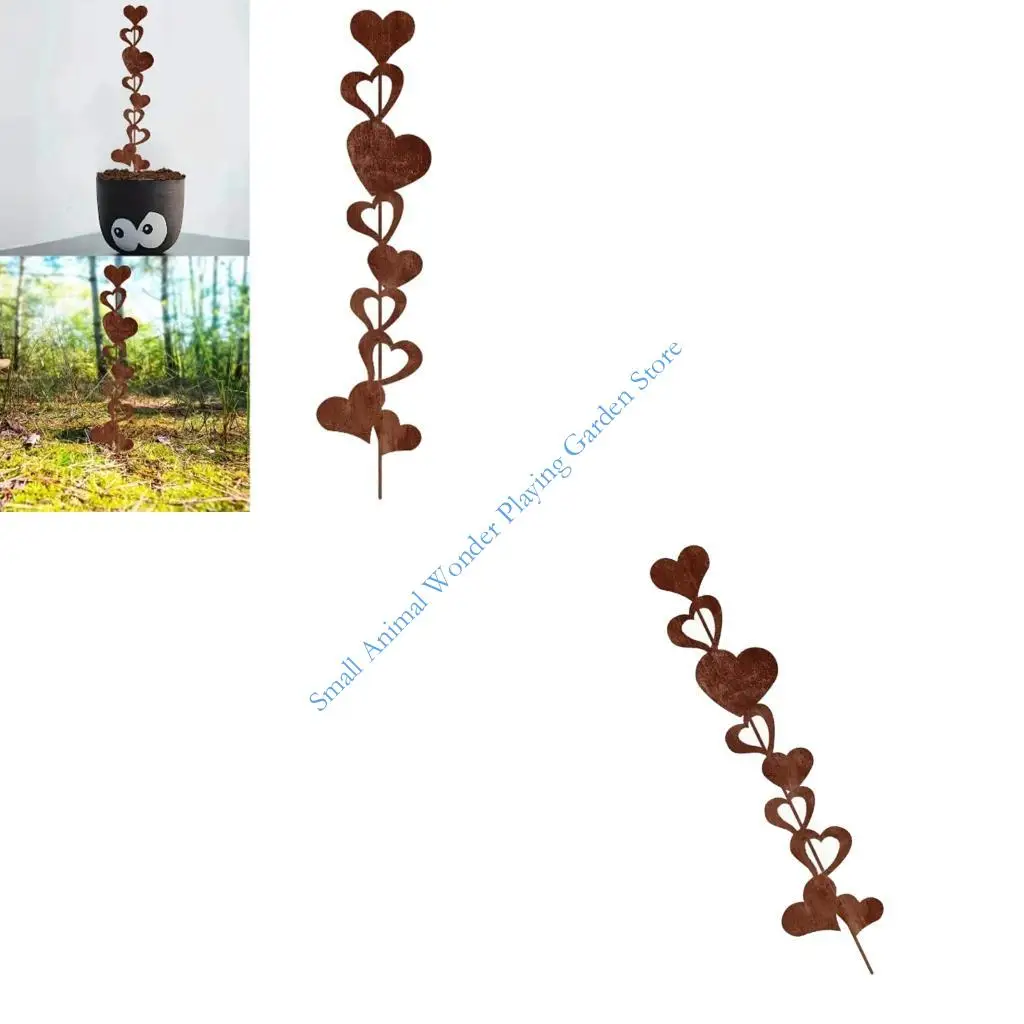 

C9GC Antique Iron Heart Ground Stake Easy Installation Decoration For Garden Yard Patios Balcony Landscaping Accessories