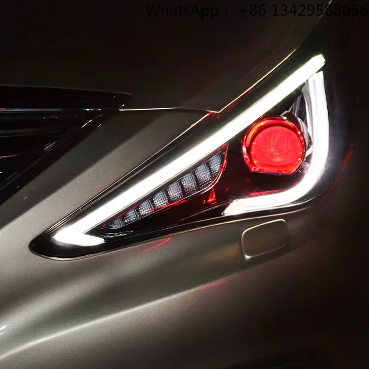 

For Hyundai Sonata 11-15 Eight-Light Assembly LED Daytime Running Lights Modified Flowing Water Steering Lens 3000k Color