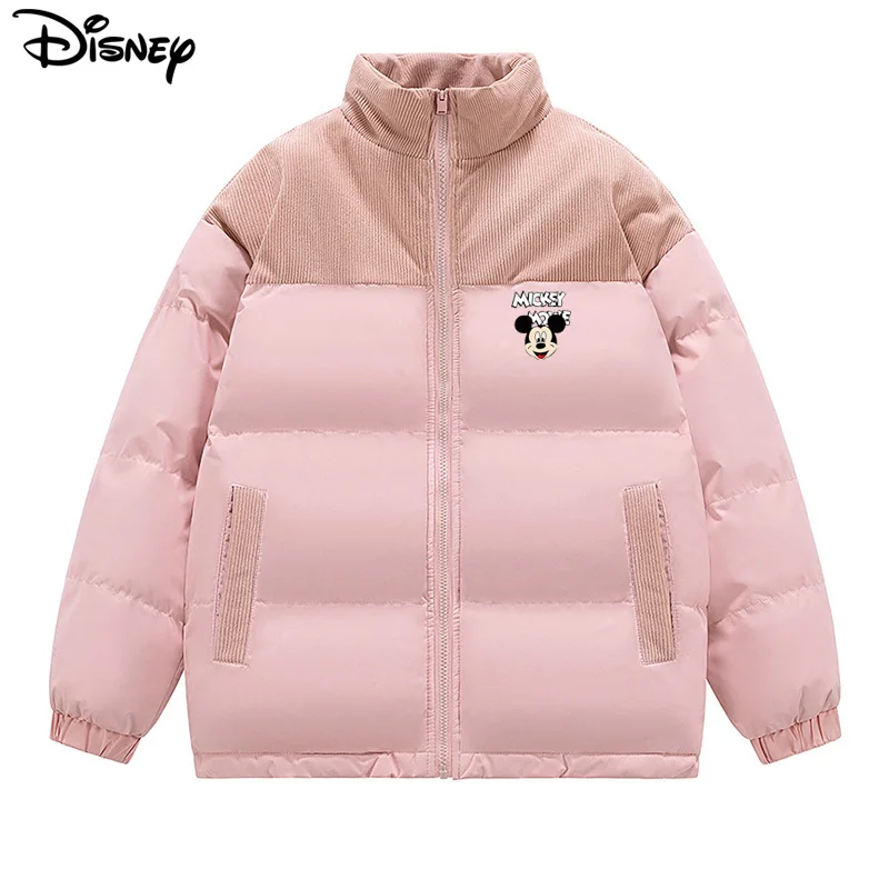 Disney New Arrival Brand Clothing Top Fashion Mickey Mouse Print Logo Loose Cardigan Winter Coat Casual Cotton-padded Jacket