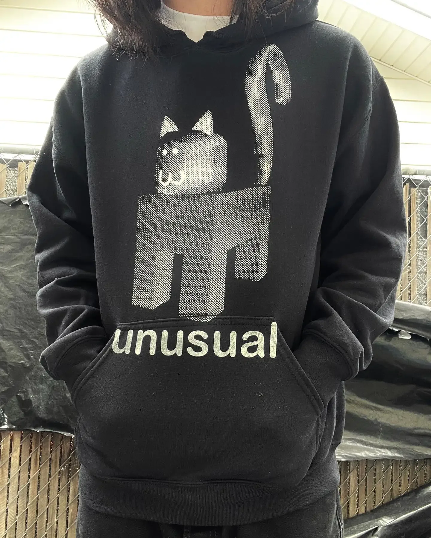 

2026 Hoodie Y2k Casual High Quality Retro Street Black Letter Cat Print Hooded Sweatshirt Korean Style Casual Pullover Top