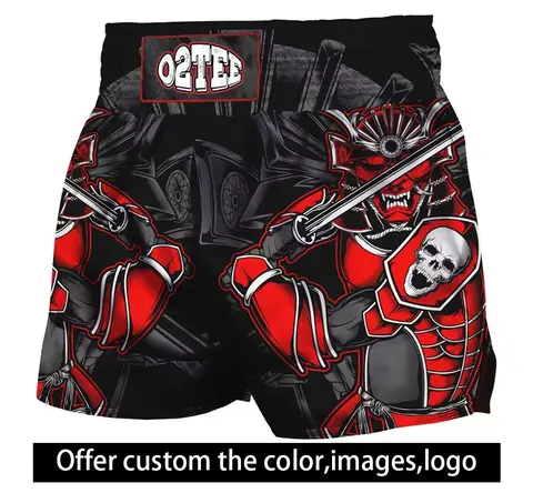 남녀공용 맞춤형 무에타이 반바지, 복싱 스포츠 바지, 어린이 주짓수 피트니스 파이팅 가라테 스켈레톤 개성 의류