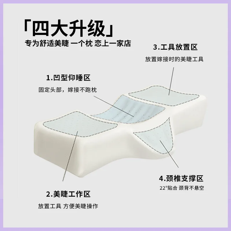 U-Shaped Neck Pillow for Eyelash Extension with High-Rebound Memory Foam for Lash Technicians and Beauty Salons