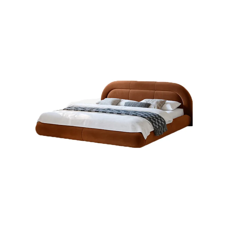 

Medieval style double master bedroom bed fabric wedding bed 1.8 meters Via bed high-end atmosphere soft bag French retro home