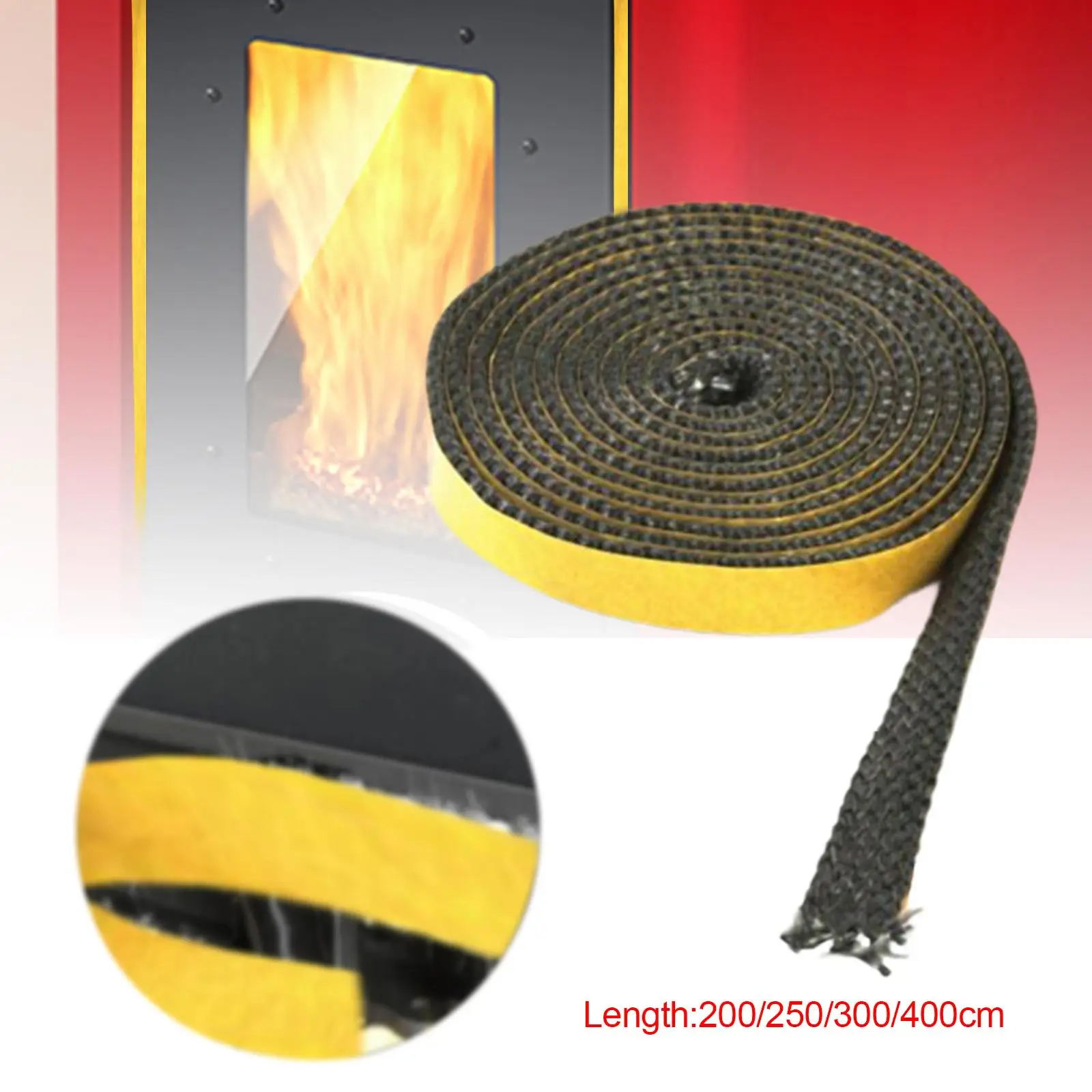 Stufe guarnizione nastro in fibra di vetro con retro autoadesivo professionale robusto piatto stufe corda per camino porta in vetro stufe finestra