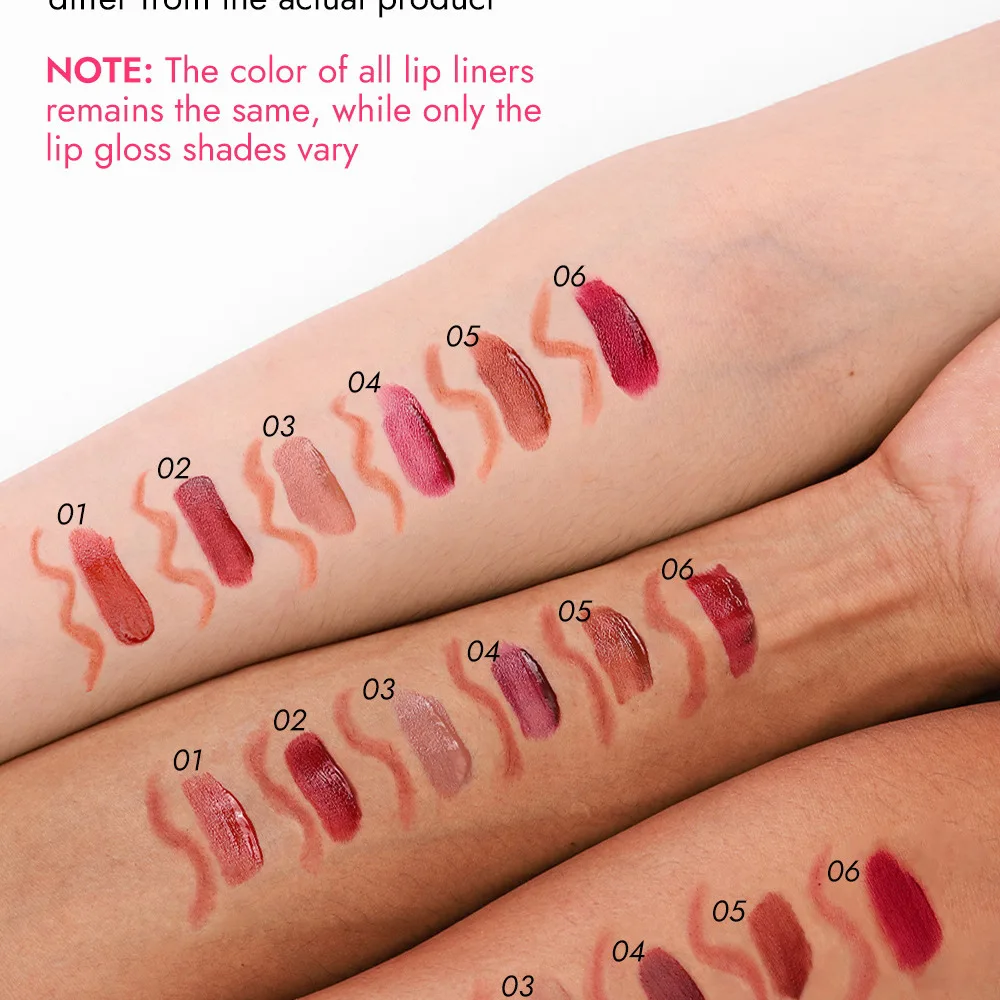 Young Vision 2 In 1 Lip Liner And Lip Gloss Pen Long Lasting Moisturizing Waterproof Velvet Liquid Lipstick Makeup Tools