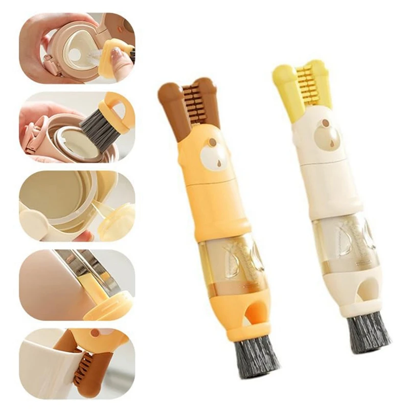 Escova de maquiagem para copo de água, escova multifuncional para limpeza de tampa de copo, ferramenta especial para garrafa de limpeza