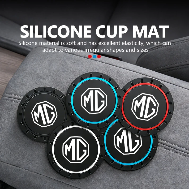 Car Coasters Water Cup Slots Non-Slip Mat Waterproof Drink Pad For MG RX5 RX8 350 550 6 3 5 7 ZR ZS HS GS GT Hector