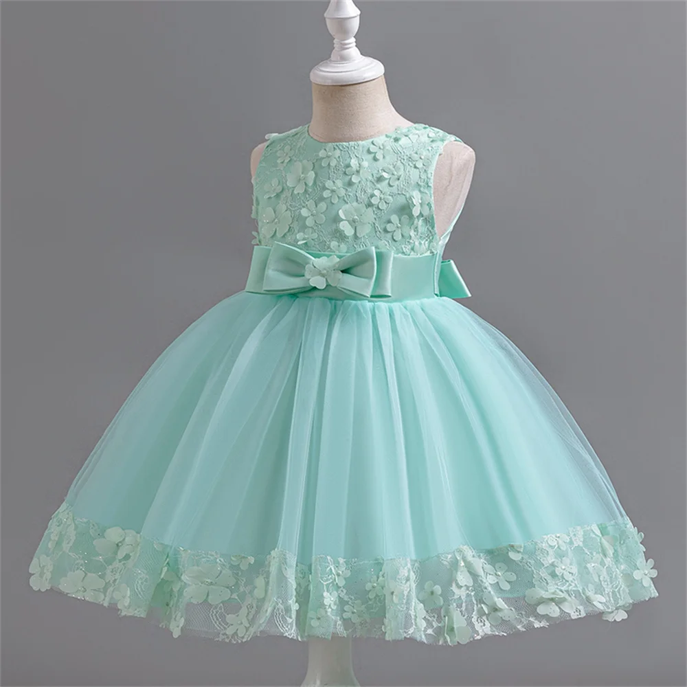 Flower Wedding Party Princess Dresses For Girls 2-10 Years Kids Birthday Tutu Ball Gown Children First Communion Casual Dresses