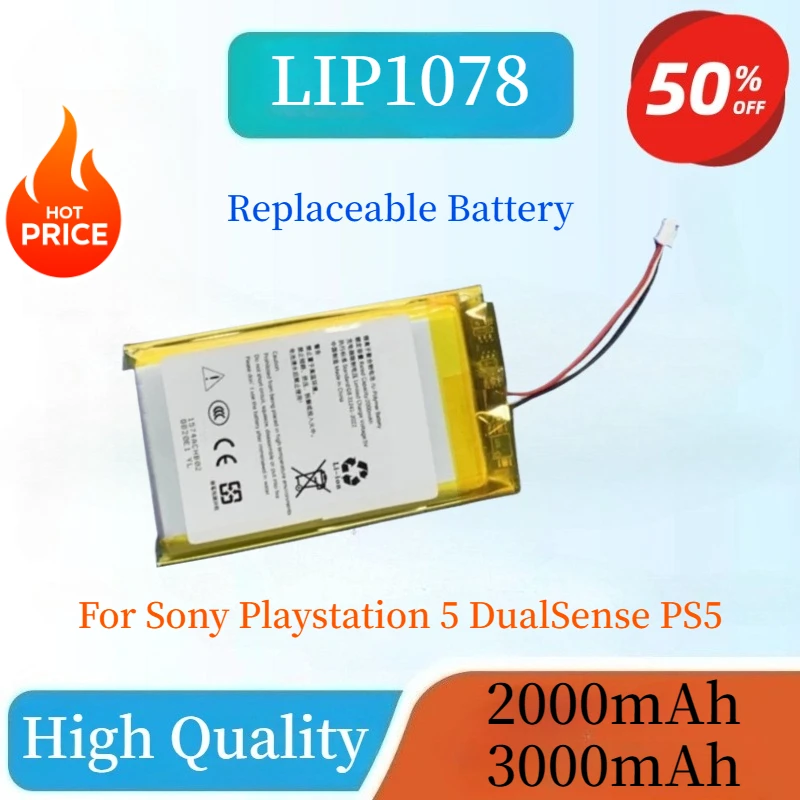 

High Quality 3.7V 2000mAh 3000mAh Replacement Controller Battery LIP1078 For Sony Playstation 5 DualSense PS5