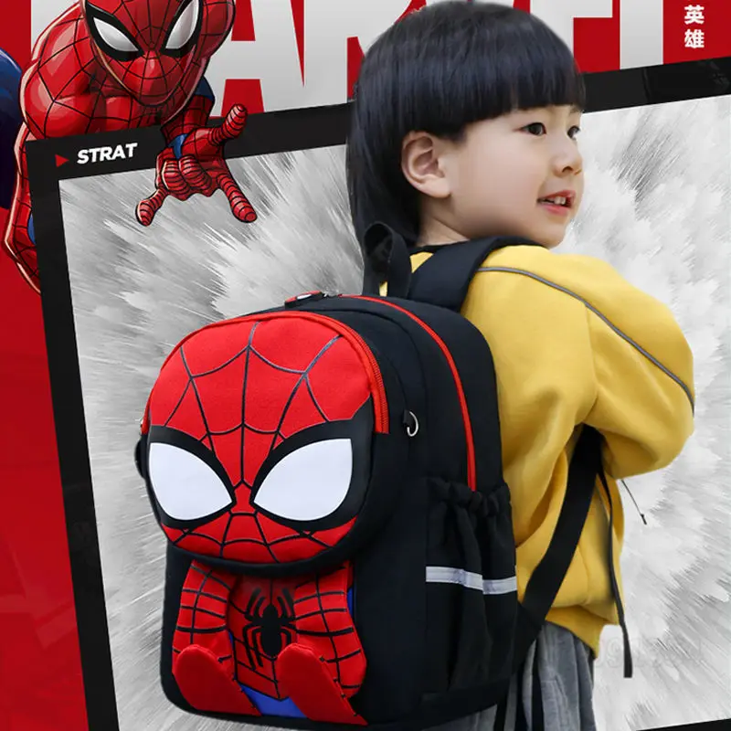 Bolsa escolar infantil Disney Marvel Cartoon, Homem-Aranha, Homem de Ferro, Mochila menino bonito, tendência de viagem