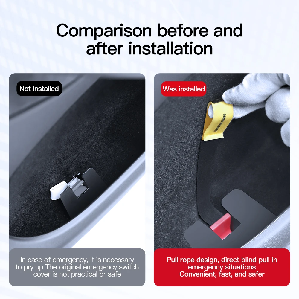 YZ para Tesla Model 3 Highland Model Y 2021-2024 manija del interruptor mecánico de la puerta trasera botón tirador de emergencia accesorios del