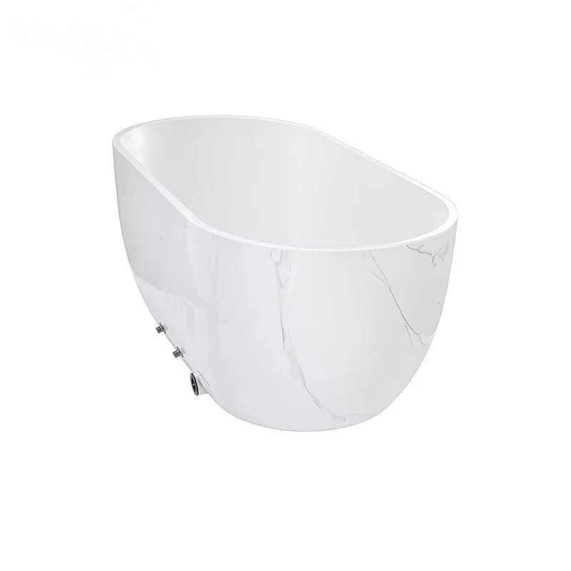 High-End Marble Acrylic Stone Cold Plunge Tub Insulated Ice Bath for Gym Spa Recovery