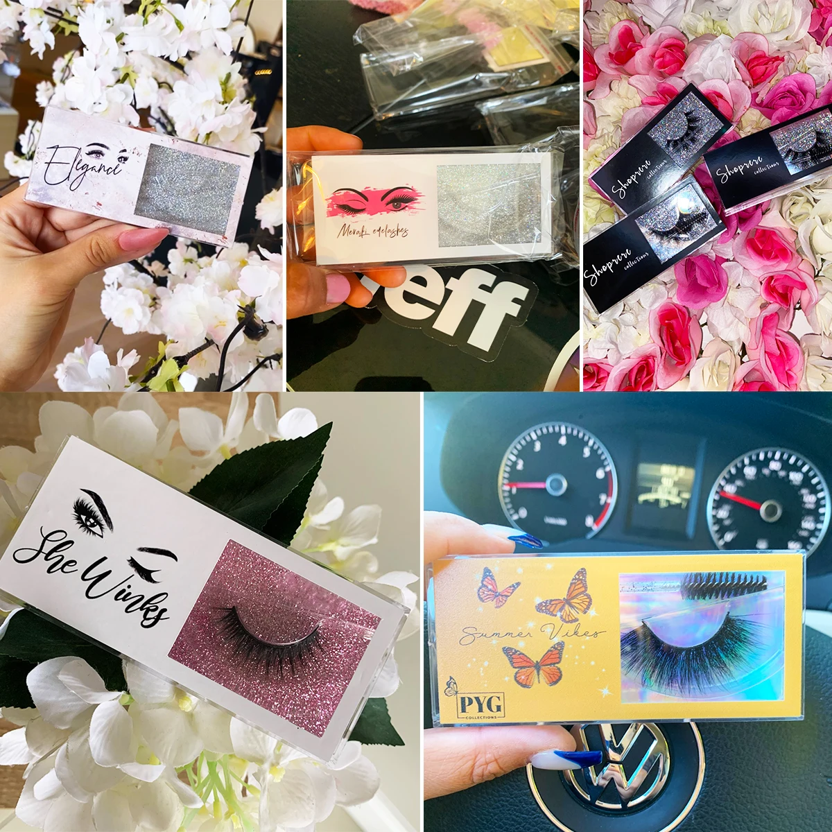 Wholesale Fluffy Natural Eyelash Package Mink lashes boxes Custom 3d Lash Packaging Boxes Own Brand Logo With Brush Cosmetics