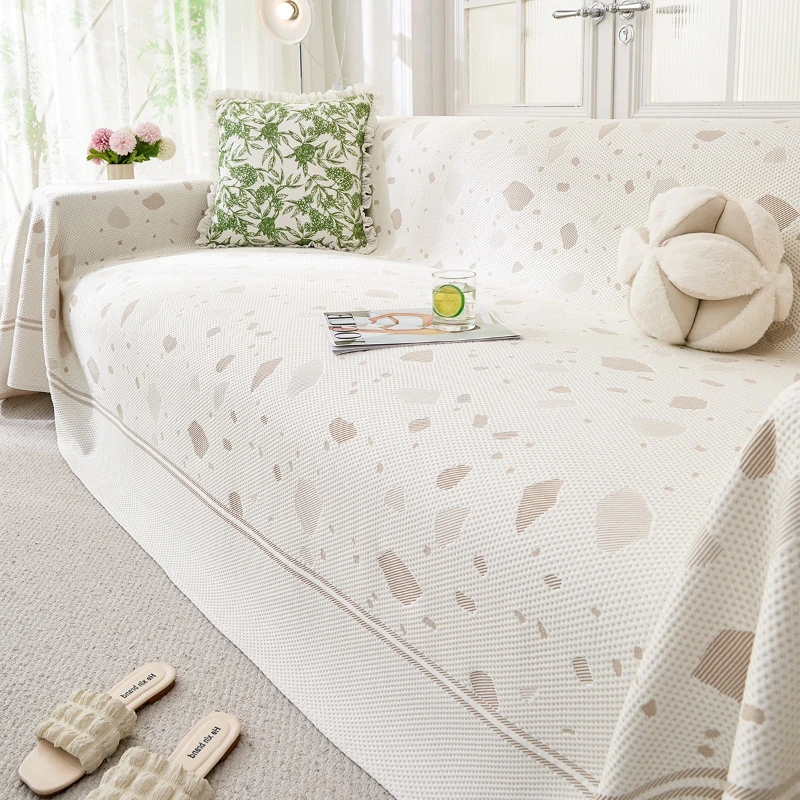 

Cool Feeling Sofa Blanket Summer Non-slip Armrest Couch Towel Ice Silk Breathable Sofa Air-conditioning Blankets Oversized