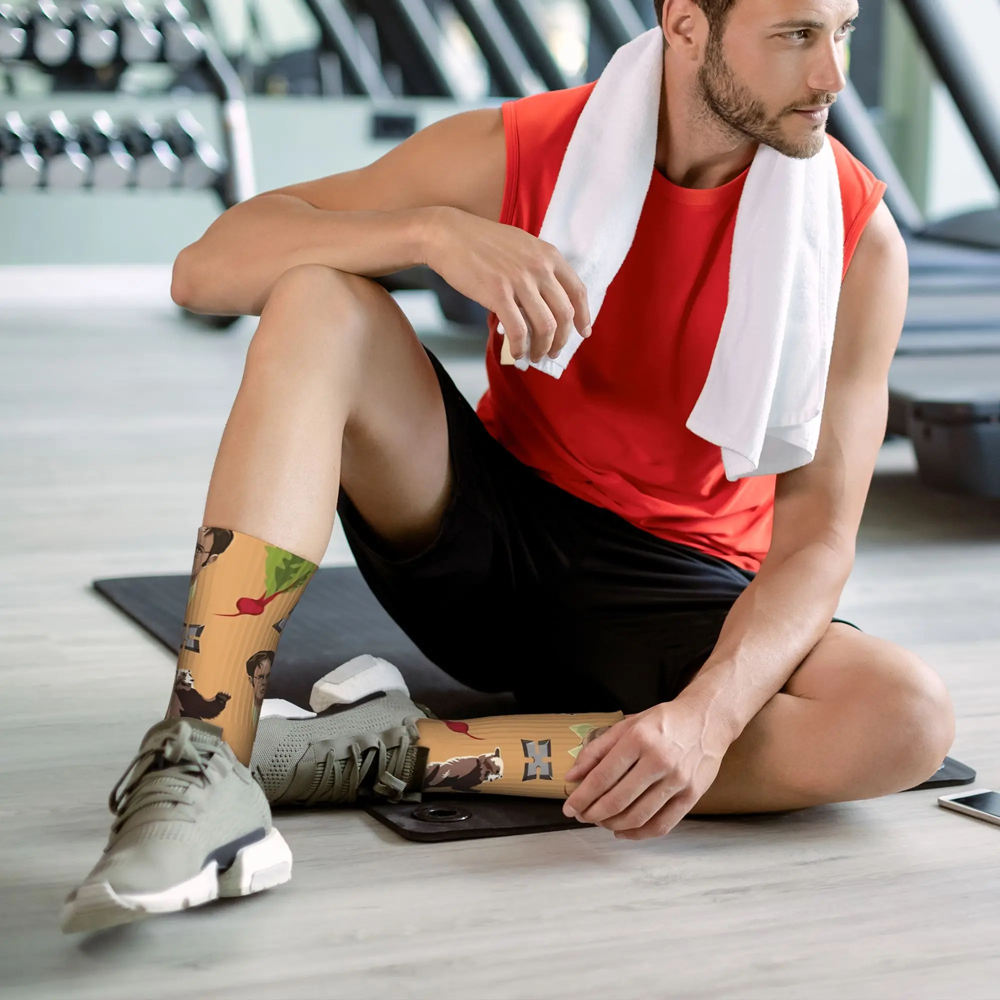 Dwight schrute ursos beterraba meias antiderrapantes mulheres homens de alta qualidade meias esportivas ao ar livre outono kawaii meias gráficas